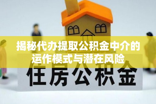 尖扎揭秘代办提取公积金中介的运作模式与潜在风险