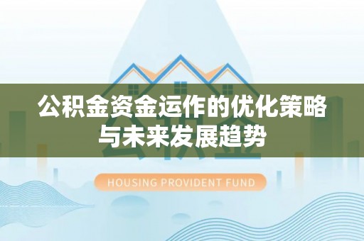 尖扎公积金资金运作的优化策略与未来发展趋势