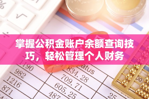 尖扎掌握公积金账户余额查询技巧，轻松管理个人财务