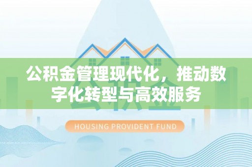 尖扎公积金管理现代化，推动数字化转型与高效服务